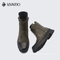 Wholesale Outdoor Suede Leather Zipper Warm High Top Long Boots For Men